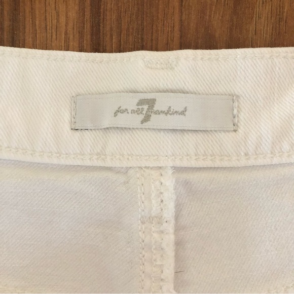 7 For All Man Kind White Denim Shorts - Size 29 - Picture 7 of 15